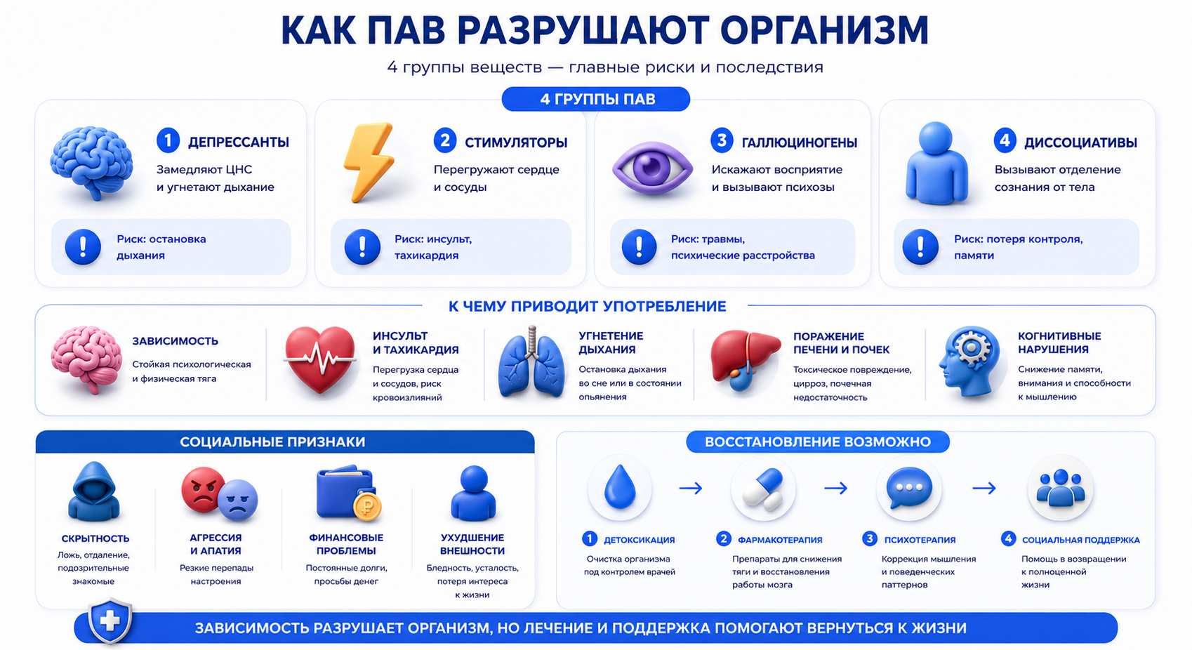 Инфографика на тему того, как ПАВ разрушают организм
